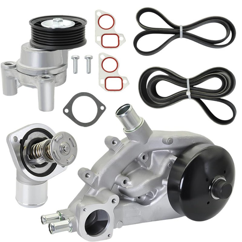 Engine Water Pump with Thermostat Compatible With 20072013 Silverado 1500 Replacement for Chevy GMC Hummer Saab Isuzu Buick 20072020 48L 53L 60L 62L AW6009 12600767 12681417